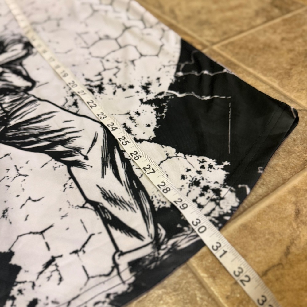 OUFISUN Mens 3XL Skeleton Golf Polo Shirt Black White Graphic Short Sleeve Tee - Picture 6 of 10